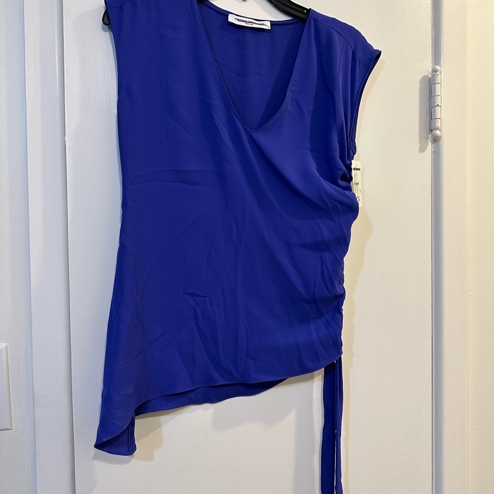 NWT‎ Amanda Uprichard Jewel Blue Women's Blouse reg $246 size small